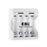 EBL 4 Slots Portable  Mini New Smart Battery Charger  with USB Design For AA/AAA  Ni-MH NI-CD Rechargeable Batteries