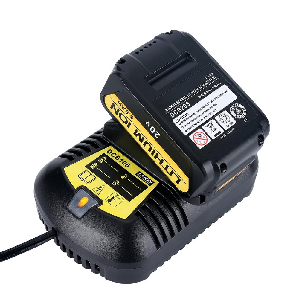 For DeWalt 10.8V, 14.4V, 18V Slide Battery Packs 20V DCB105 Li-ion Universal Charger for Power Tool Battery